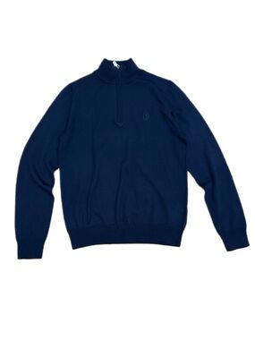 Trussardi Navy Wool Half Zip Sweater Men’s Size S